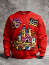 Herren Cologne Carnival Print Crew Neck Sweatshirt